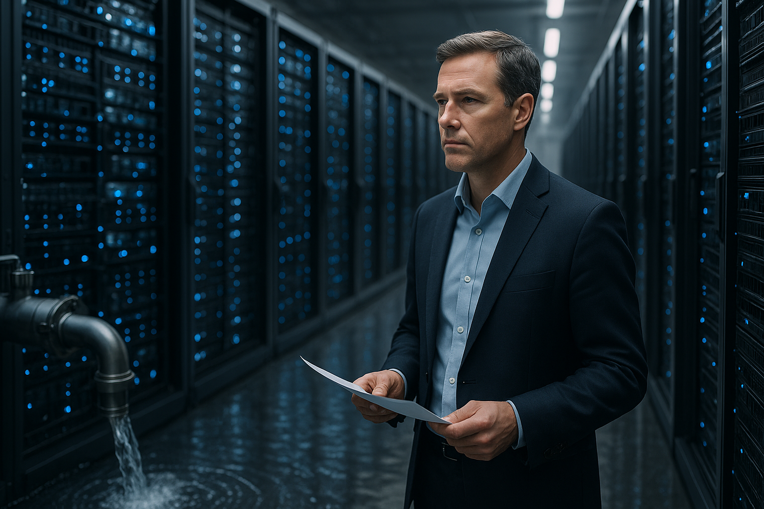 Hyperscale data center construction near urban perimeter illustrating the AI data center investment boom