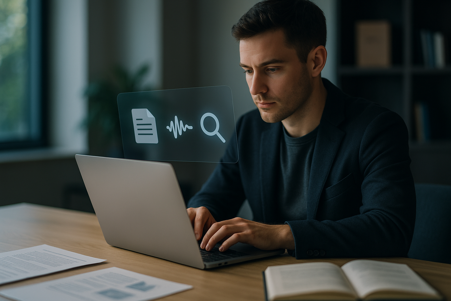 Agency team consolidating research, audio overviews, and client materials in NotebookLM for agencies notebook