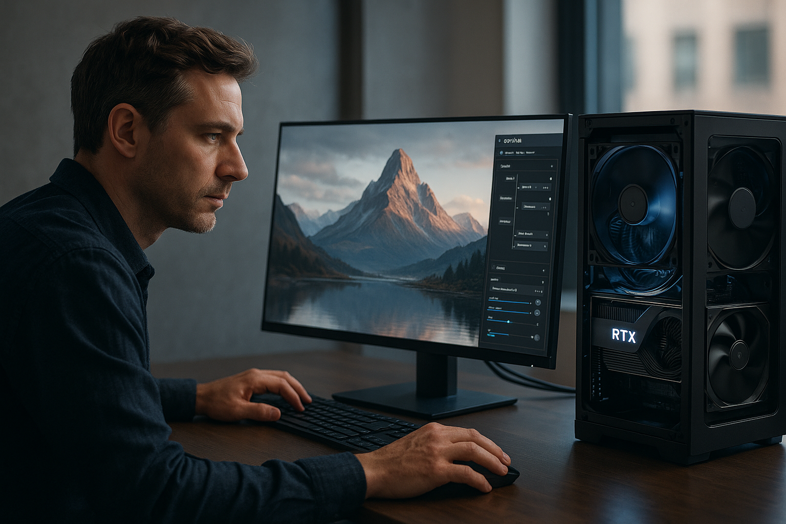 Creator using local visual generative AI on NVIDIA RTX PCs for 4K video generation