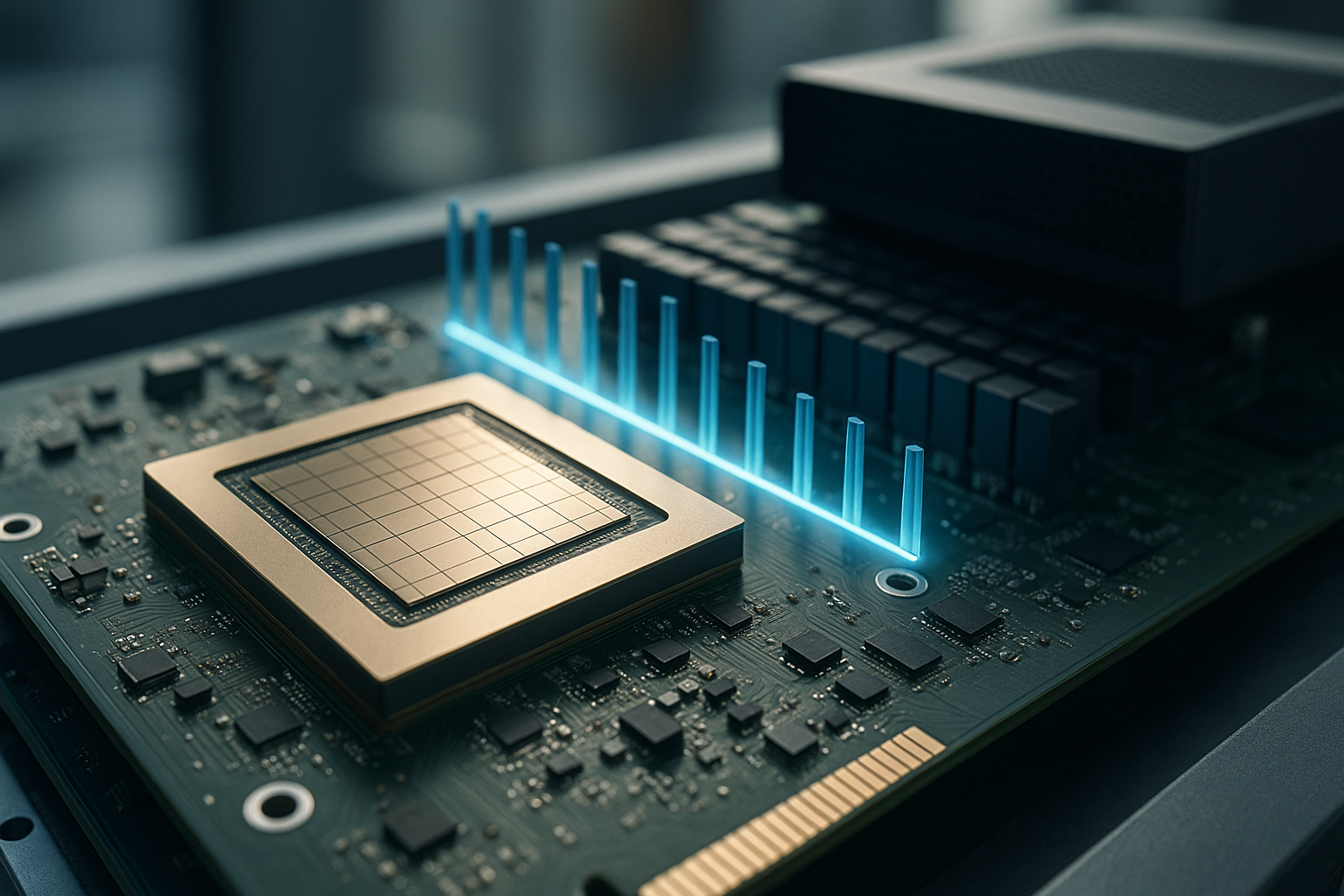 FlashAttention-4 performance on NVIDIA Blackwell: visualization of warp-specialized attention pipeline reducing HBM traffic for LLM inference