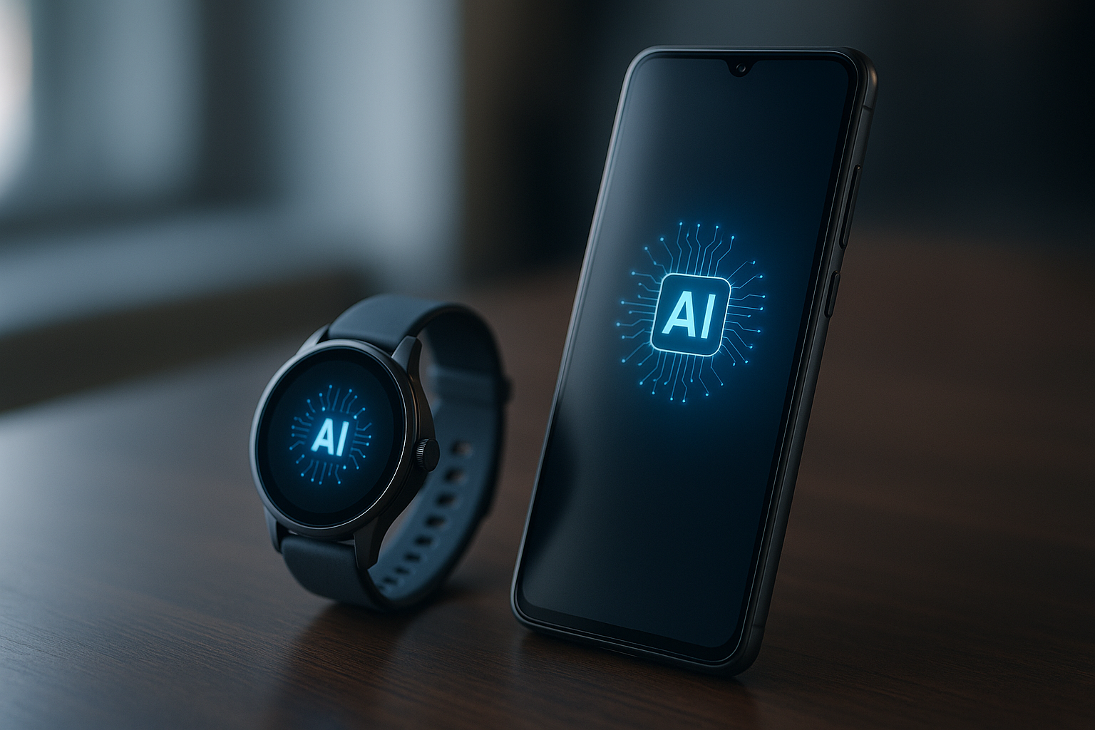 Conceptual illustration of AI wearables and multi-OS smartphones reshaping enterprise device strategy