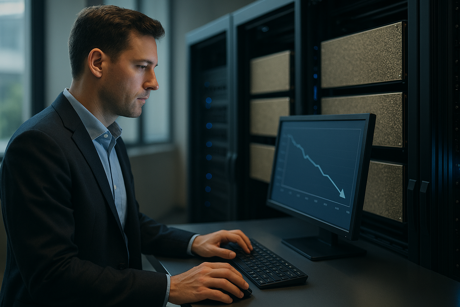 Visualization of NVIDIA Blackwell data center platform showing how to reduce AI inference costs with NVIDIA Blackwell