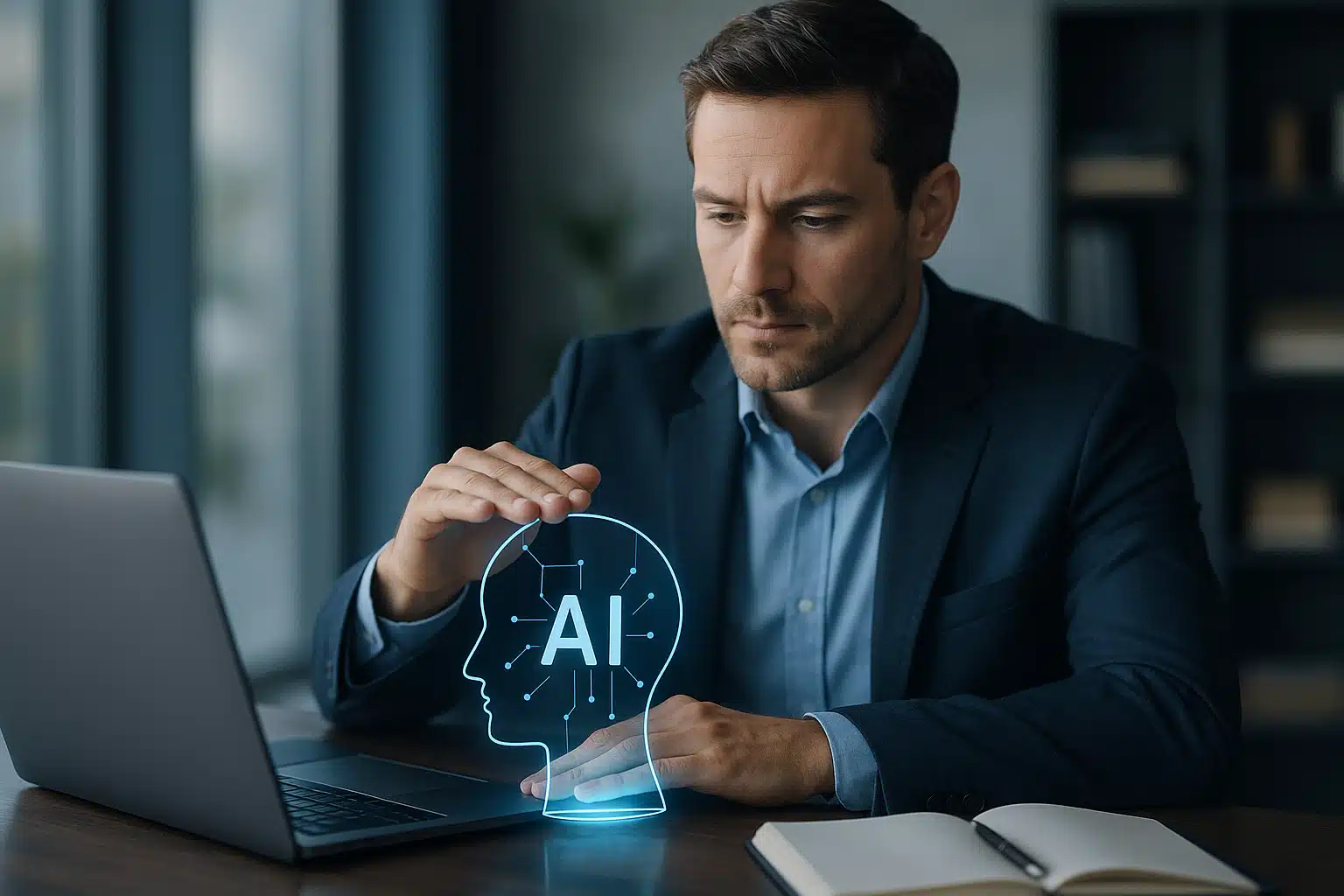 Marketer reviewing AI-assisted content and governance checklist to support building trust with AI in marketing