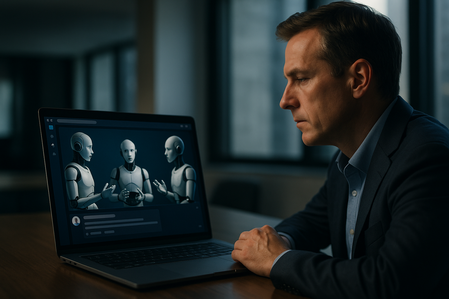 Synthetic social feed of faceless bot avatars interacting on the Moltbook AI social network, illustrating Moltbots' emergent behavior