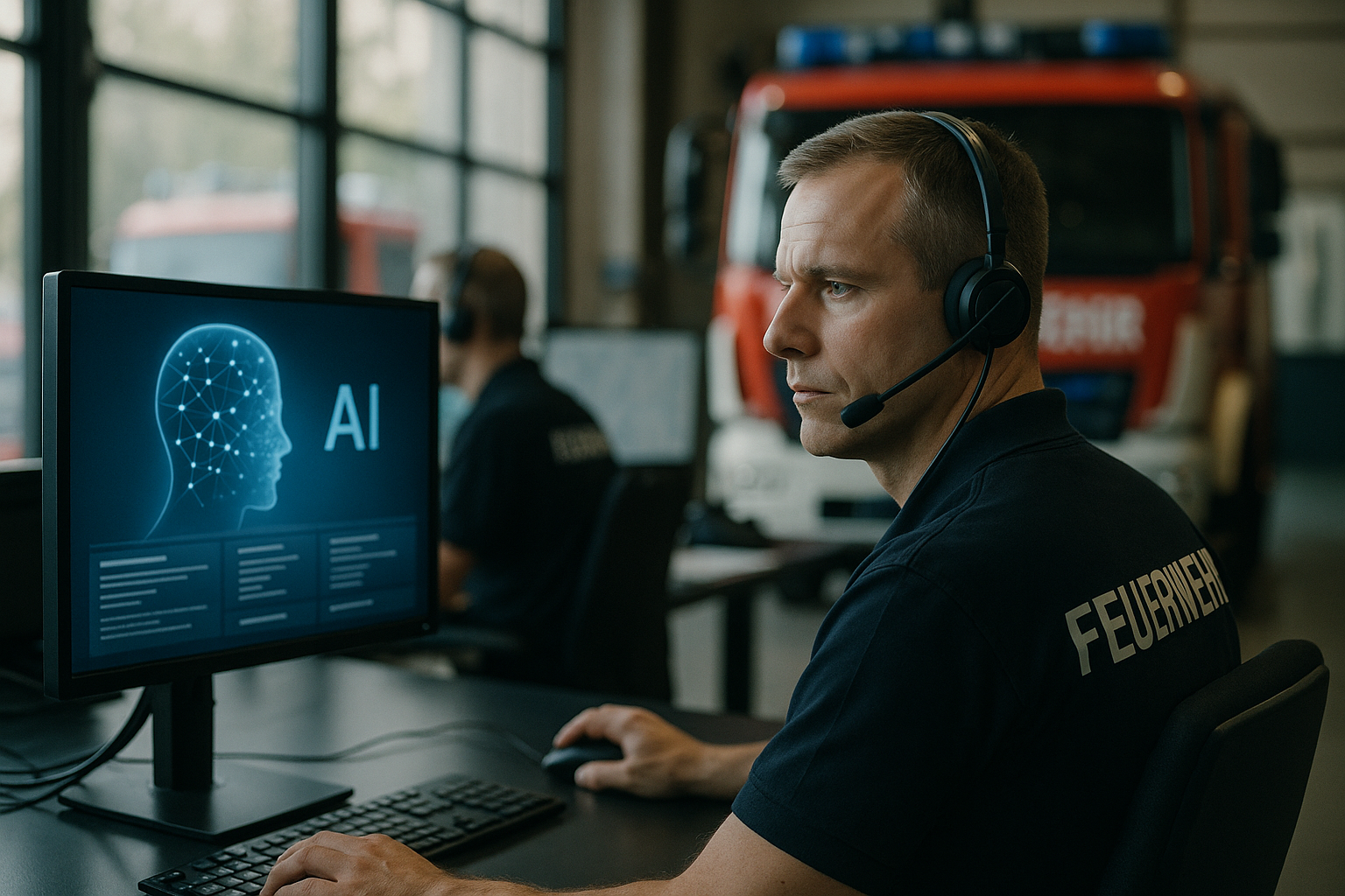 Munich Fire Department call center using an AI non-emergency dispatch system to route and verify addresses