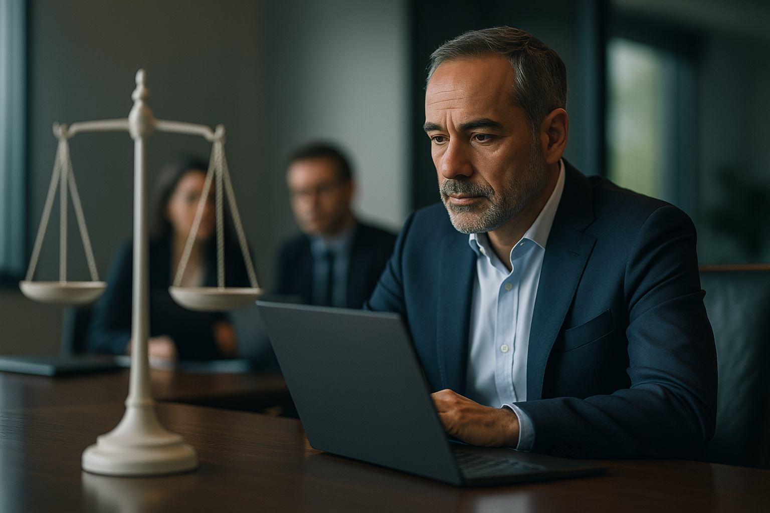 Abstract legal workflow automation across Microsoft 365 illustrating Microsoft 365 Copilot legal transformation