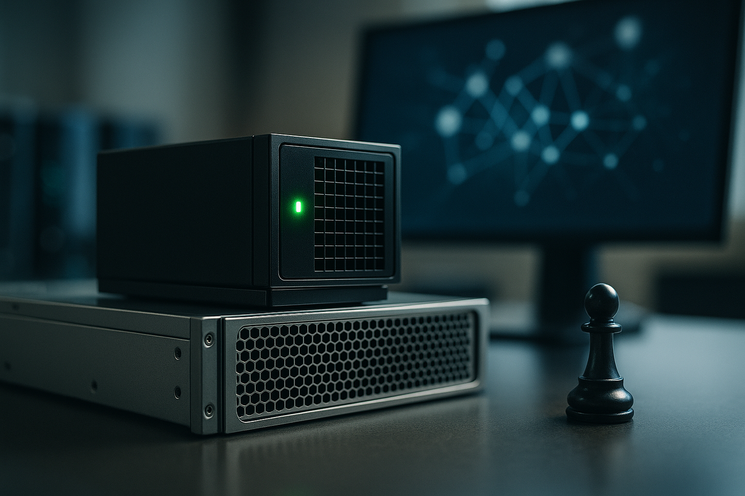 Conceptual illustration of autonomous agents collaborating using the Nemotron 3 Super agentic AI model for long-horizon workflows