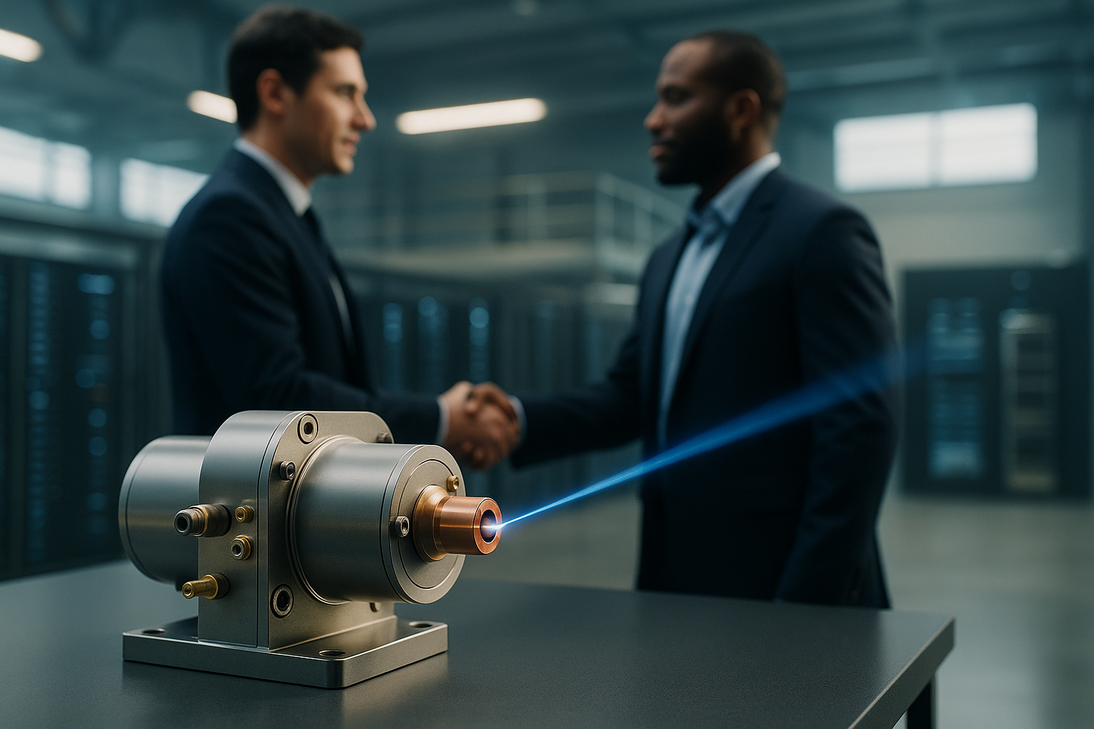 Abstract visualization of optical interconnects and lasers for AI data centers illustrating the NVIDIA Lumentum optics partnership