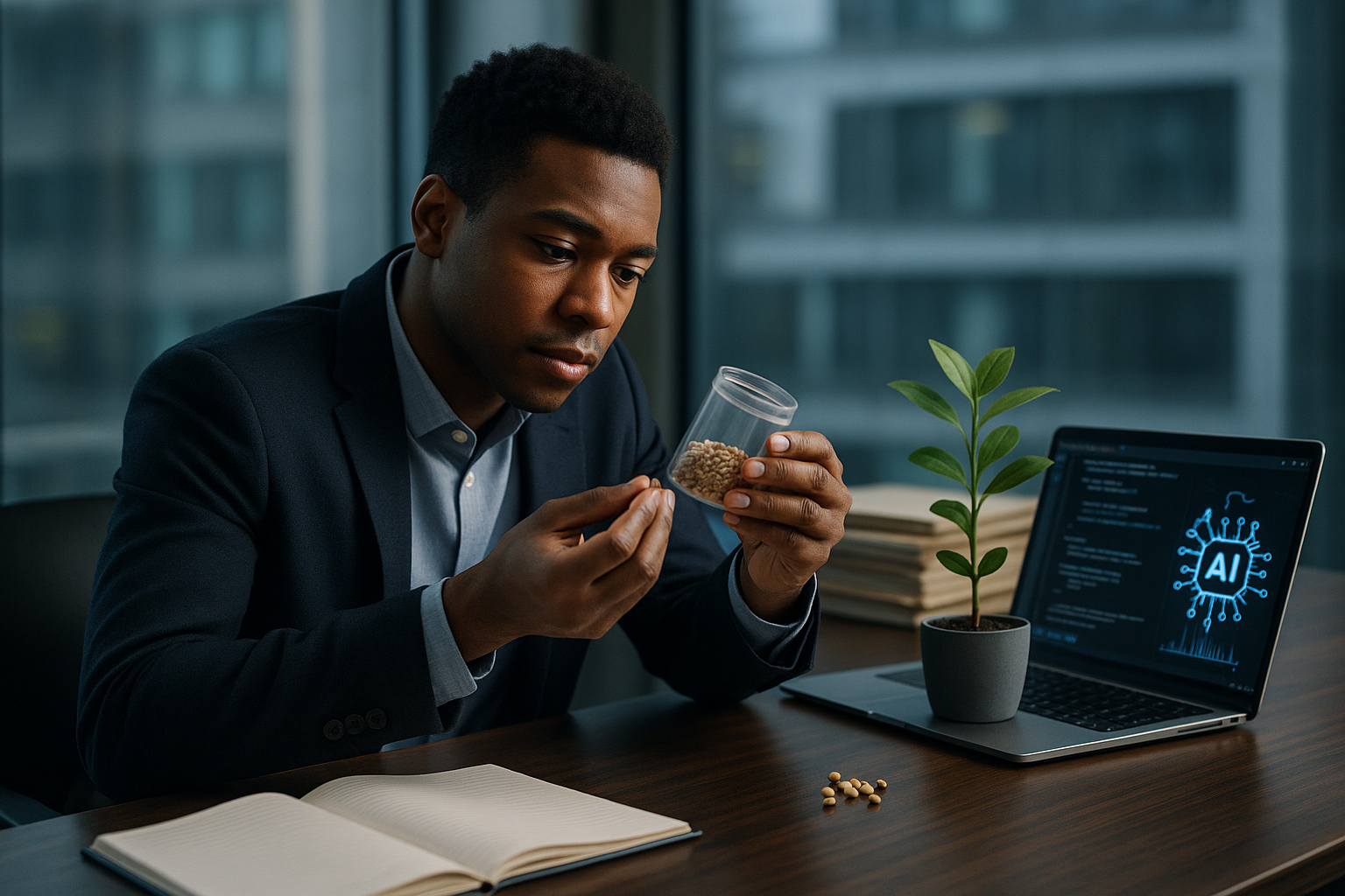 University and industry researchers collaborating on AI models — industry seed grants for early-career AI faculty enabling data access, compute, and IP frameworks