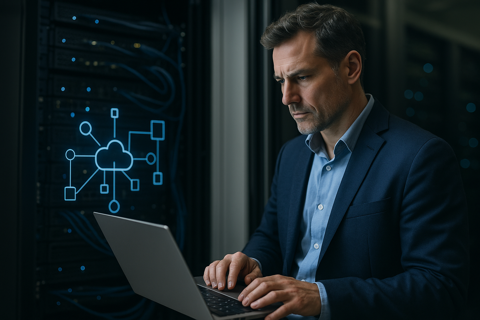 Conceptual visualization of agentic AI for autonomous networks coordinating telco operations