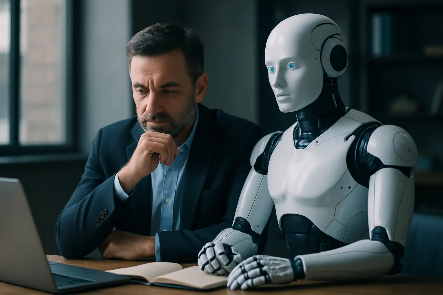 Business leaders reviewing a philosophy of work in the AI era ethics and design checklist