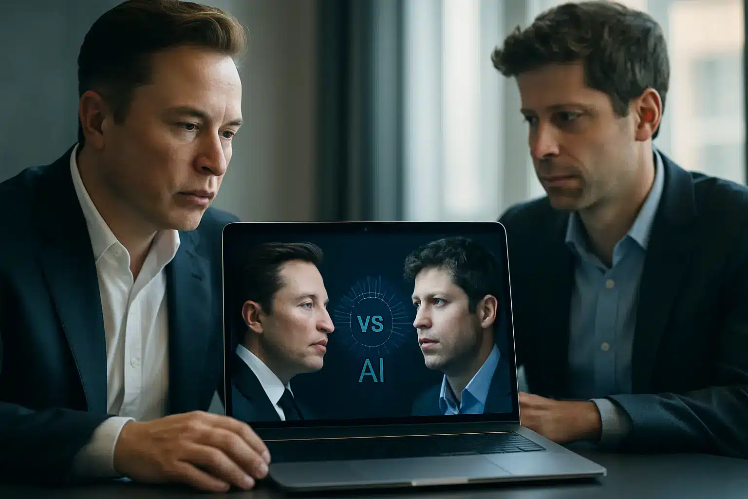 Executives reviewing court exhibits on Musk v. Altman trial AI governance implications for boards, investors, and enterprise partners