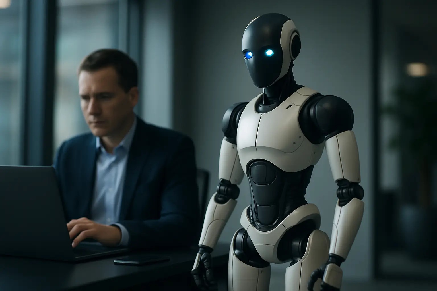 Front view of Unitree R1 humanoid robot price and specs demo EDU unit in a lab