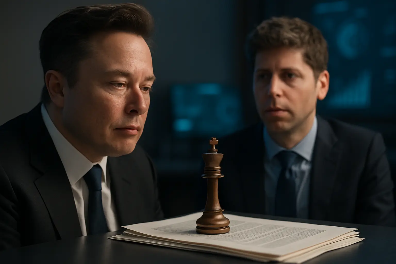 Courtroom sketch of Sam Altman describing the Elon Musk OpenAI control proposal