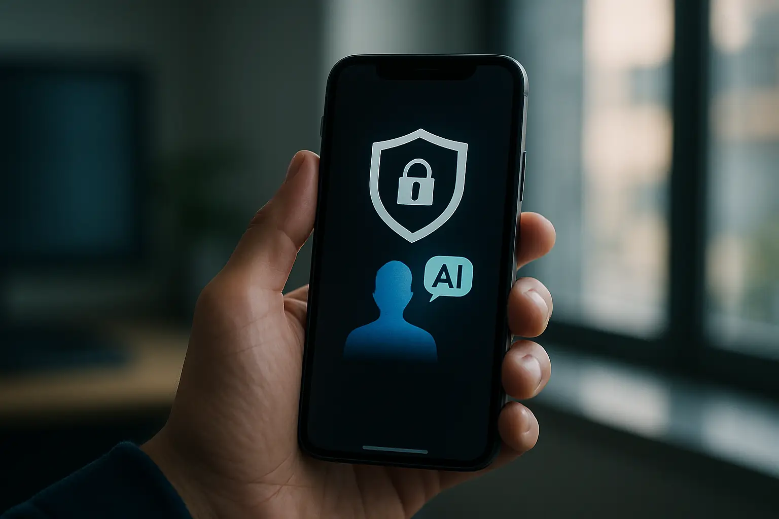 WhatsApp Meta AI incognito mode privacy screen on a business smartphone